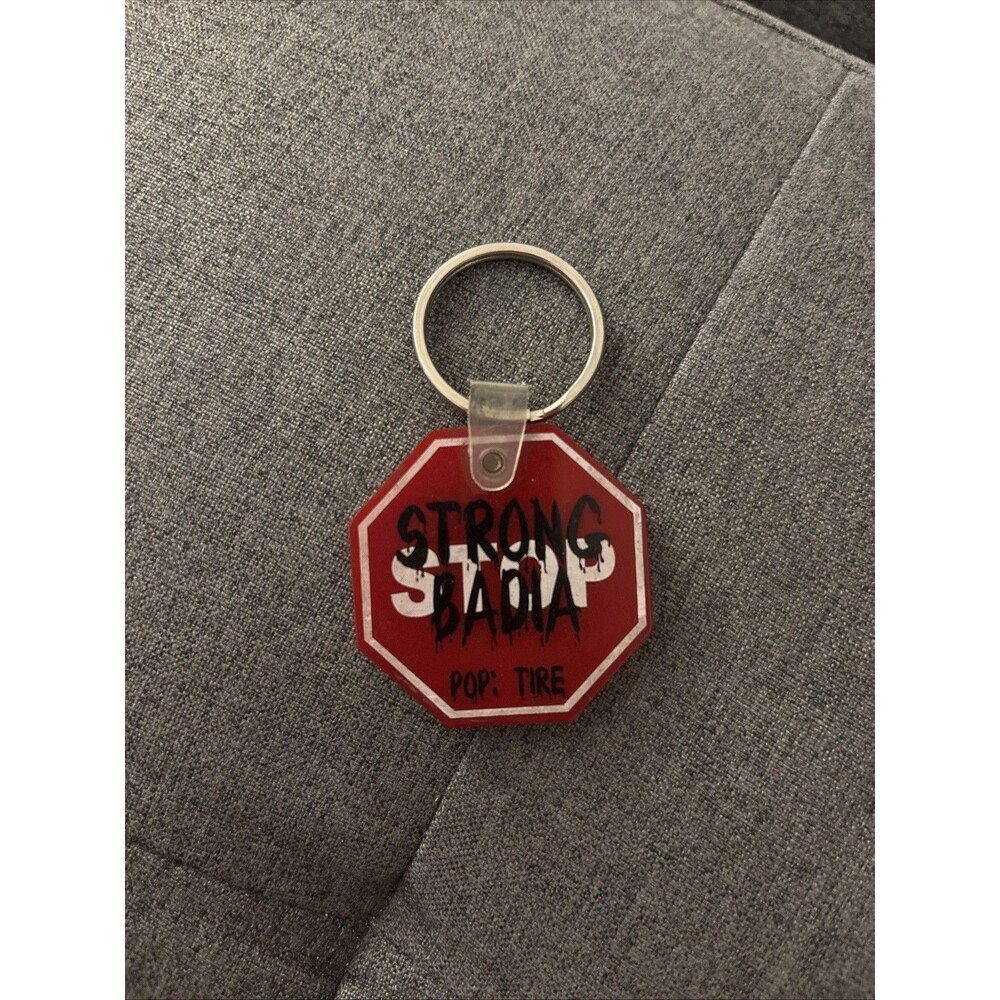 Homestar Runner Strong Bad Stop Sign Keychain Pop Tire Vintage